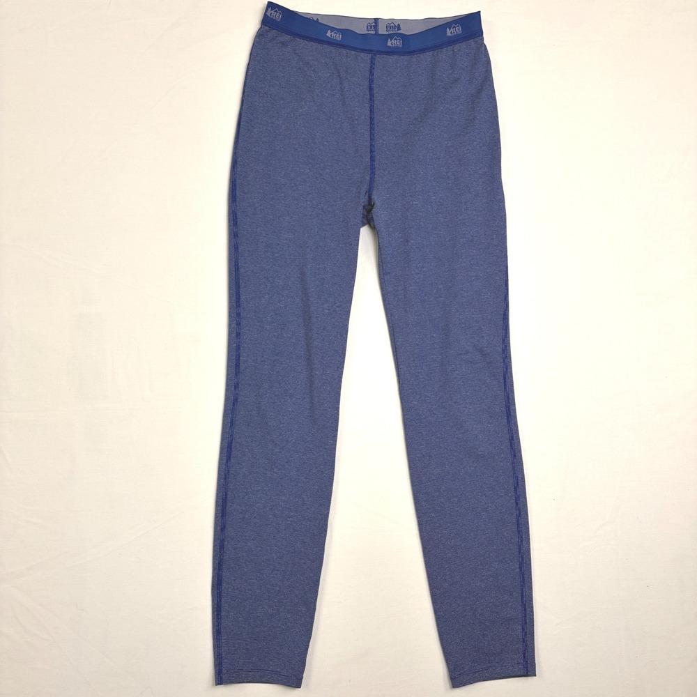 REI Co-op Kids XL 18 Base Layer Bottoms Blue Striped Leggings Outdoor
